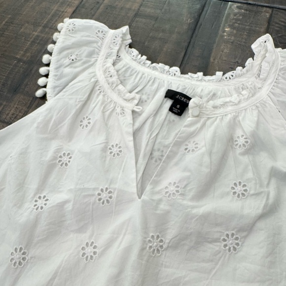 J. Crew White Eyelet Blouse with Ruffles - Picture 7 of 11